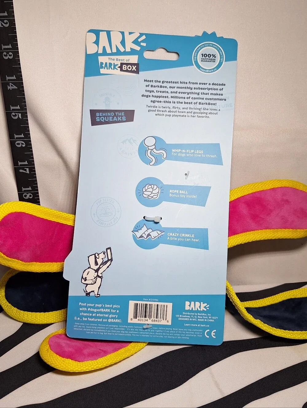 NWT Bark Twirdle Dog Toy All Dog Sizes